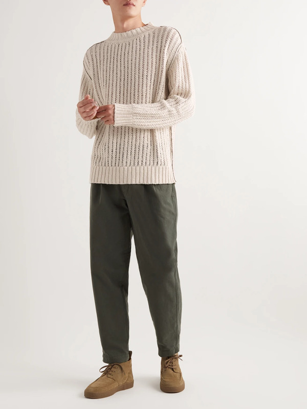  Mr P. - Ribbed Open-knit Cotton Sweater - Men - Neutrals - Xxl 