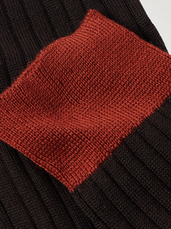  Mr P. - Ribbed Wool-blend Socks - Men - Brown 