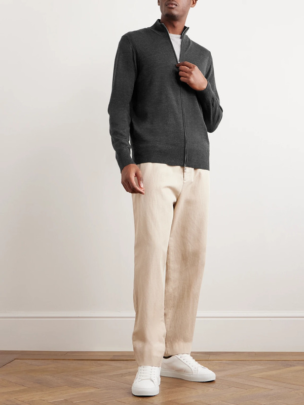  Mr P. - Richard Merino Wool Zip-up Cardigan - Men - Gray - Xs 
