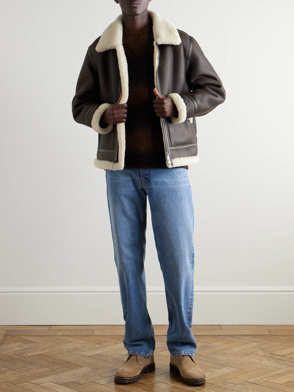  Mr P. - Shearling Aviator Jacket - Men - Brown - Xs 
