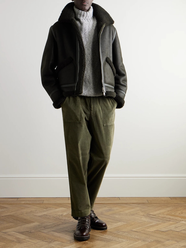  Mr P. - Shearling Aviator Jacket - Men - Green - Xs 