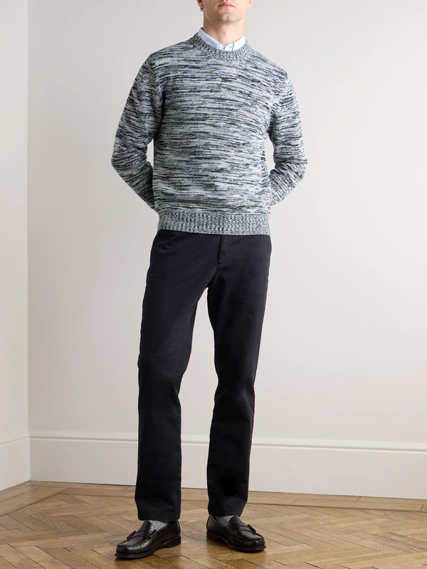  Mr P. - Striped Wool Sweater - Men - Blue - S 