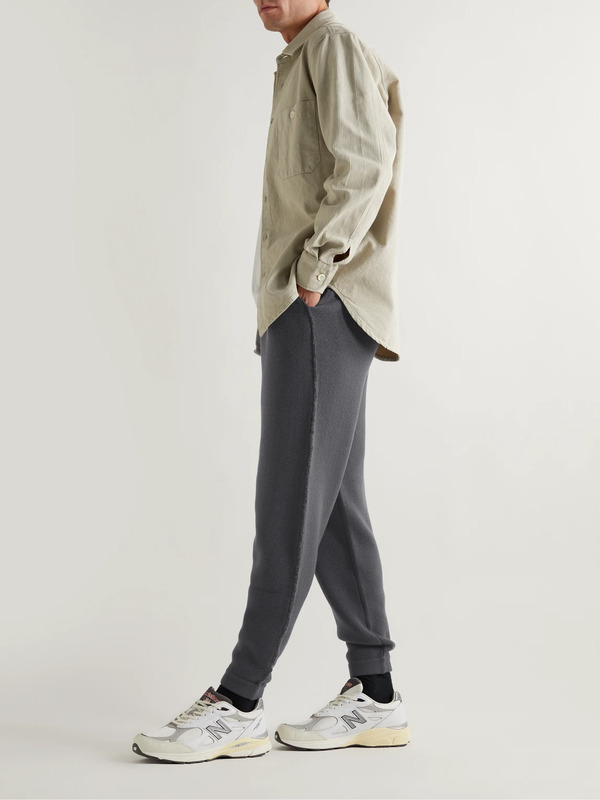  Mr P. - Tapered Distressed Virgin Wool Sweatpants - Men - Gray - M 