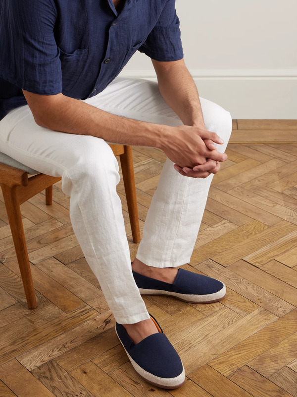  Mulo - Linen Espadrilles - Men - Blue - Uk 6 