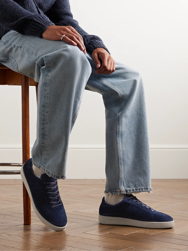  Mulo - Waxed-suede Sneakers - Men - Blue - Uk 7 