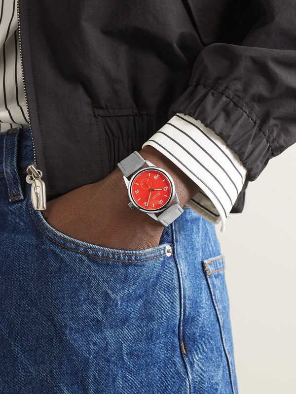  Nomos Glashütte - Club Campus Hand-wound 38.5mm Stainless Steel And Suede Watch, Ref. No. 723 - Men - Red 