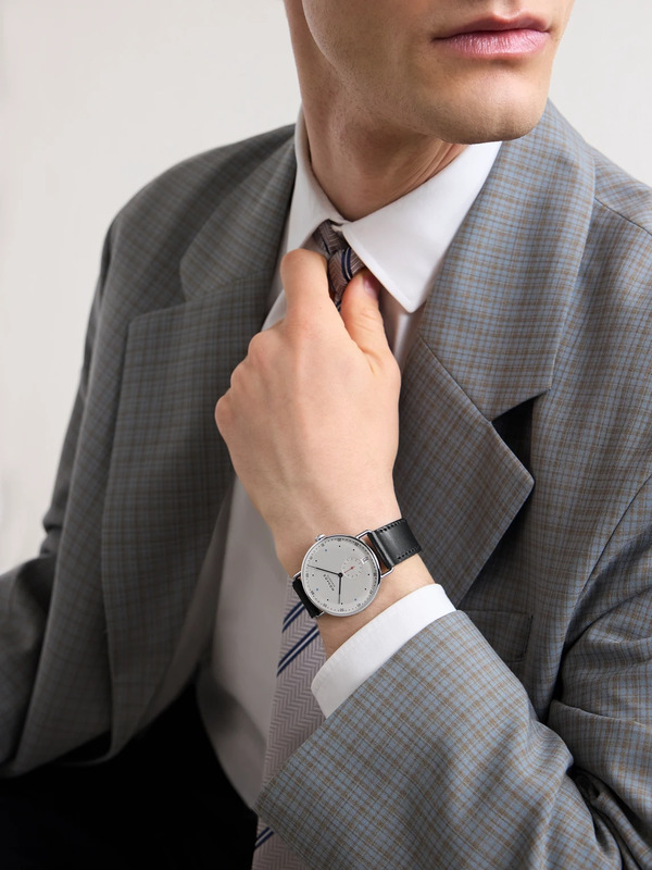  Nomos Glashütte - Metro 38 Date Hand-wound 38.5mm Stainless Steel And Leather Watch, Ref.no. 1102 - Men - White 