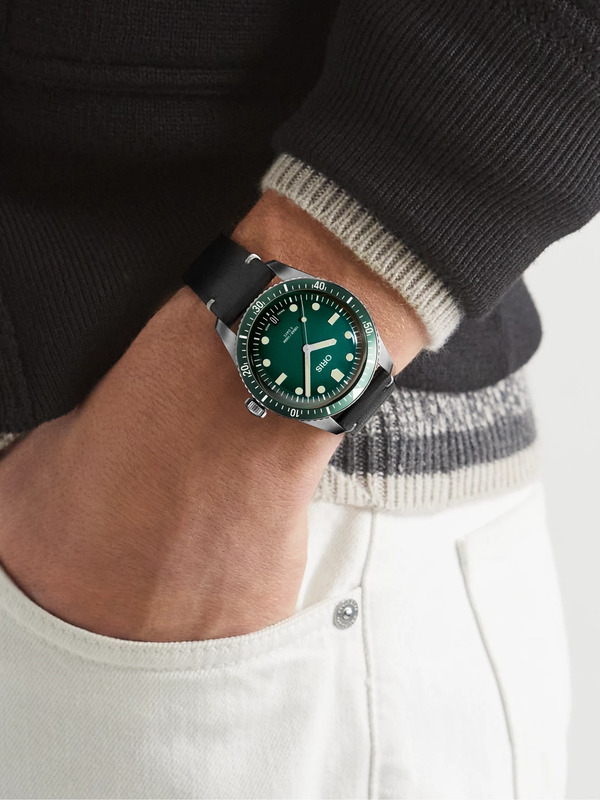  Oris - Mr Porter Divers-sixty Five 10th Birthday Limited Edition Automatic 40mm Pvd-coated Stainless Steel And Leather Watch, Ref. No. 01 400 7772 4217-set - Men - Green - 31 