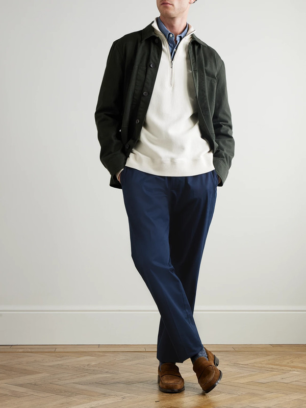  Orlebar Brown - Brandon Slim-fit Tapered Stretch Cotton And Cashmere-blend Twill Trousers - Men - Blue - Uk/us 30 