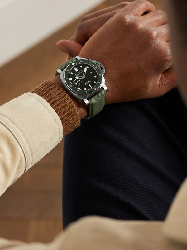  Panerai - Submersible Quarantaquattro Automatic 44mm Esteel™ And Webbing Watch, Ref. No. Pam01287 - Men - Green 