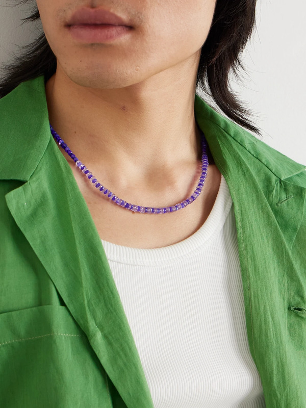  Peyote Bird - Clearwater Silver, Amethyst, Ethiopian Opal And Lapis Lazuli Beaded Necklace - Men - Purple 