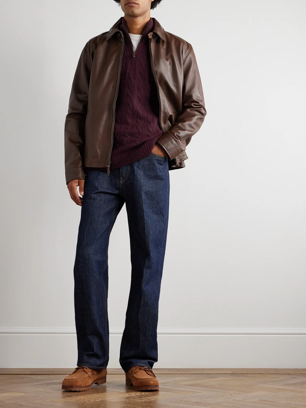  Polo Ralph Lauren - Logo-embroidered Cable-knit Wool And Cashmere-blend Half-zip Sweater - Men - Red - L 