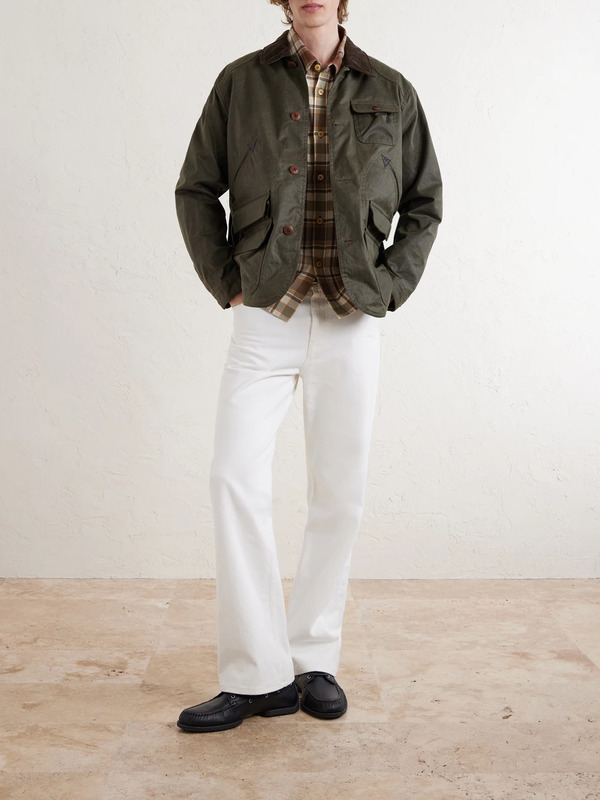  Polo Ralph Lauren - Polo Country Corduroy And Leather-trimmed Waxed Cotton-canvas Field Jacket - Men - Green - S 