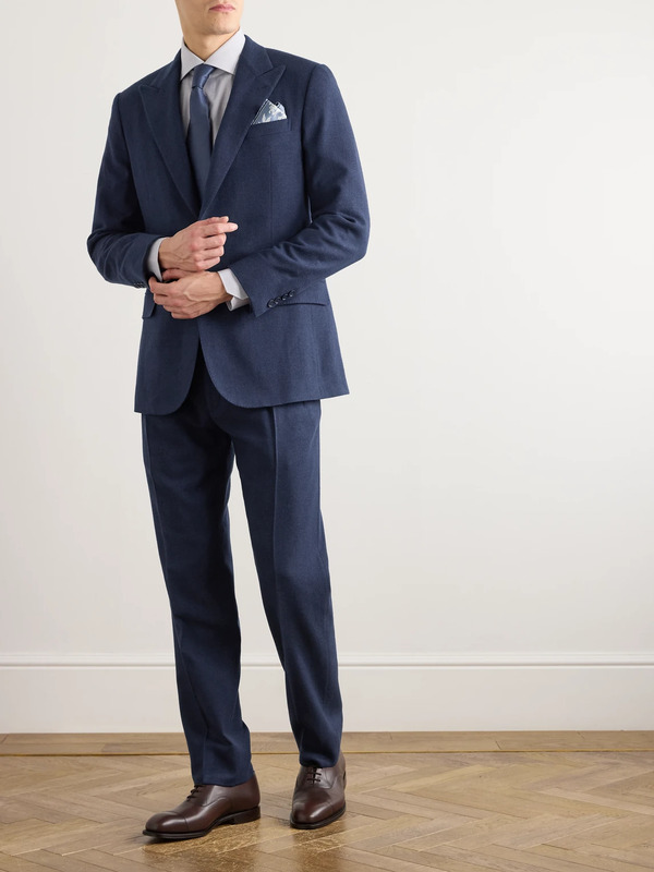  Ralph Lauren Purple Label - Kent Slim-fit Herringbone Wool, Silk And Cashmere-blend Suit Jacket - Men - Blue - Uk/us 44 