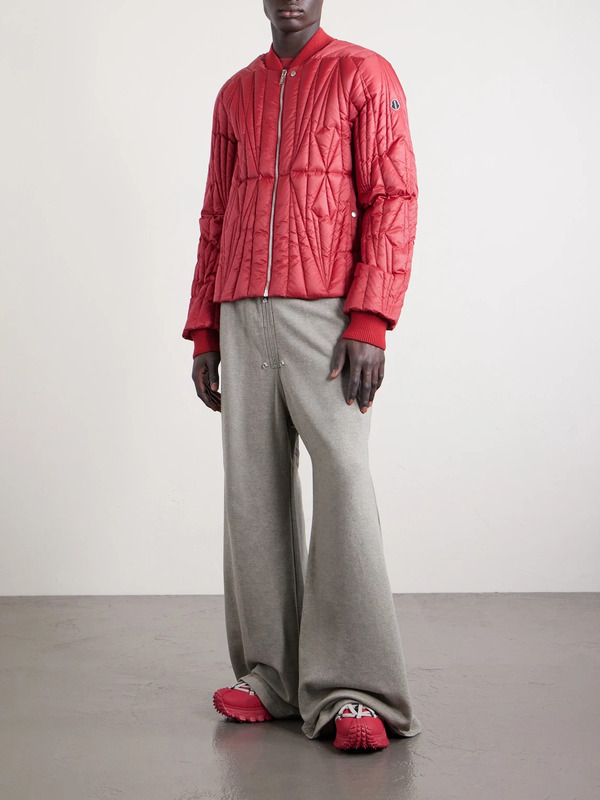  Rick Owens - Moncler Logo-appliquéd Quilted Shell Down Jacket - Men - Red - 1 