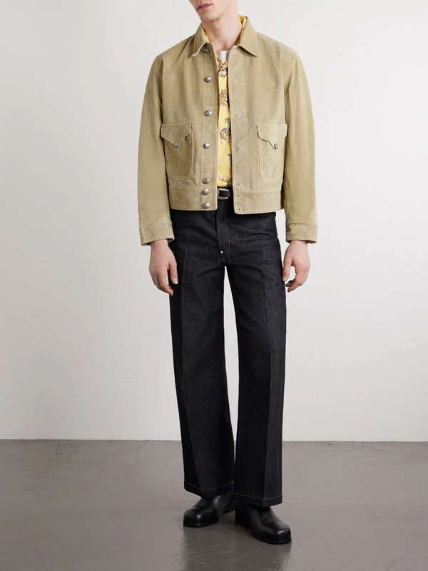  Rrl - Schwab Suede Jacket - Men - Neutrals - L 