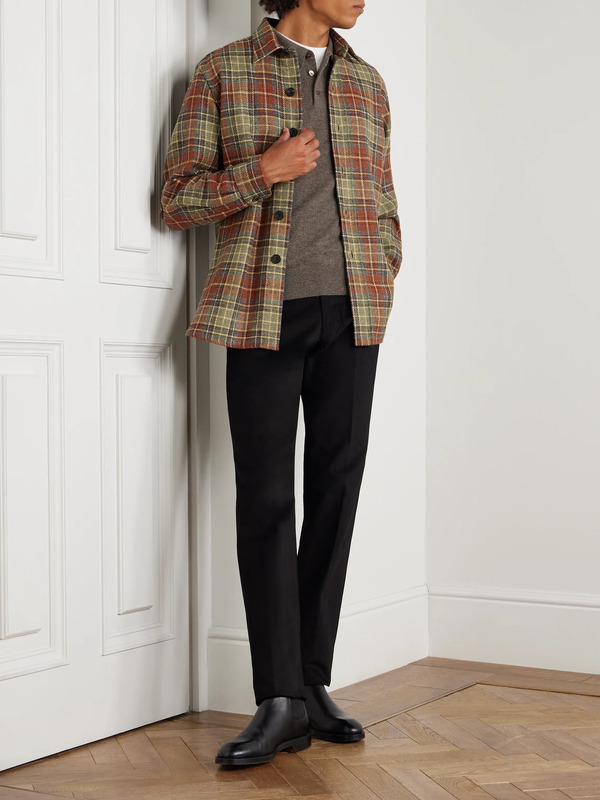 Rubinacci - Checked Wool Shirt - Men - Green - M 