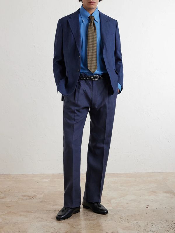  Rubinacci - Linen Suit Jacket - Men - Blue - It 46 