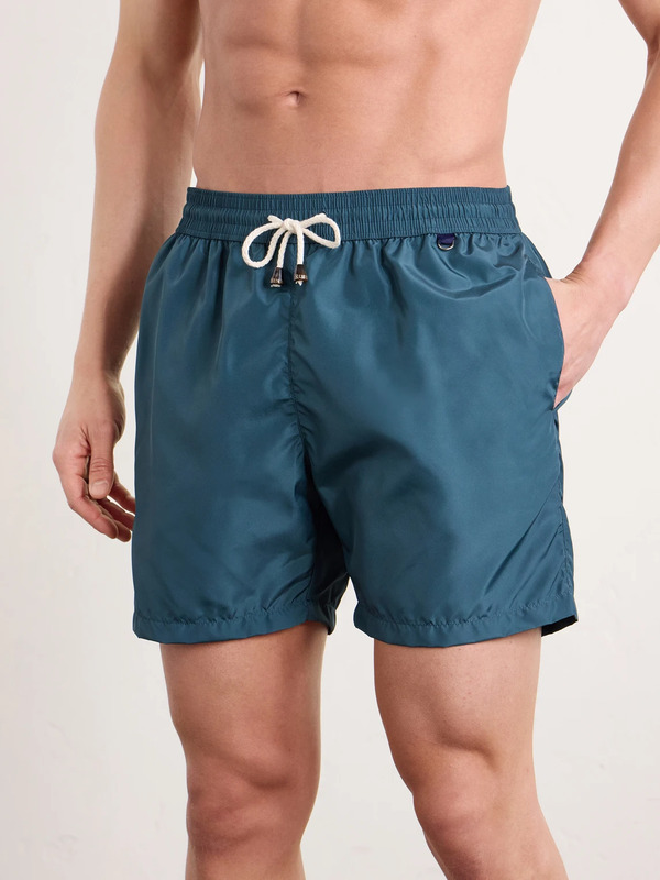  Rubinacci - Straight-leg Swim Shorts - Men - Blue - It 44 
