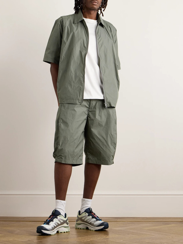  Saif Ud Deen - Panelled Shell Shirt - Men - Green - S 