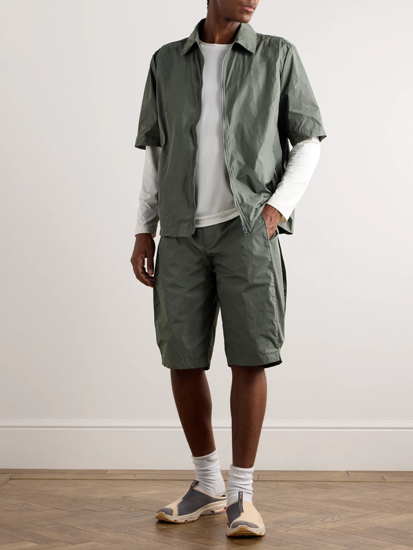  Saif Ud Deen - Straight-leg Panelled Shell Shorts - Men - Gray - S 