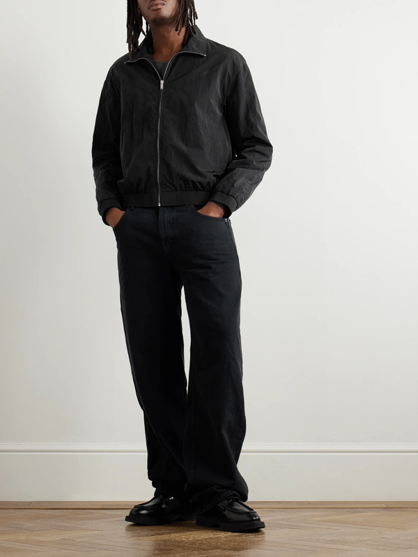  Saint Laurent - Logo-embroidered Shell Bomber Jacket - Men - Black - It 50 