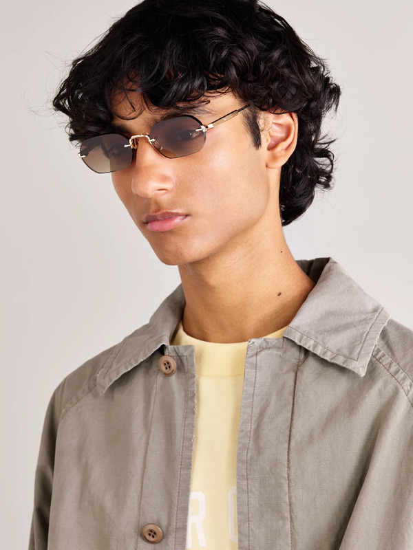  Sato - Terebellum Iv Square-frame Titanium Sunglasses - Men - Gold 