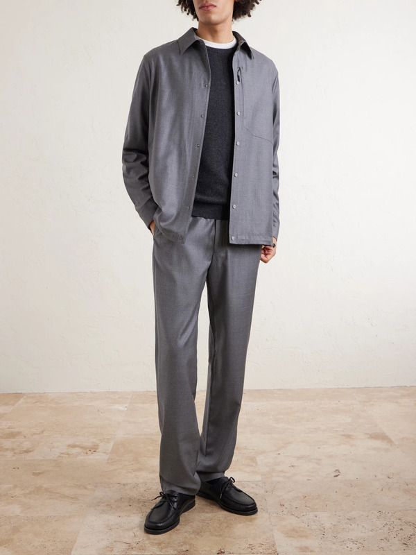  Sease - Summer Mindset Straight-leg Virgin Wool Drawstring Trousers - Men - Gray - L 