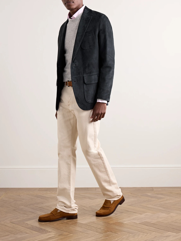  Sid Mashburn - Butcher Unstructured Suede Blazer - Men - Blue - It 46 