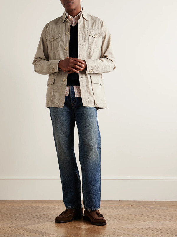  Sid Mashburn - Cotton-seersucker Overshirt - Men - Neutrals - S 