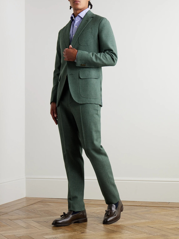  Sid Mashburn - Ghost Slim-fit Unstructured Wool Suit Jacket - Men - Green - It 50 