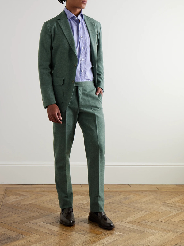  Sid Mashburn - Slim-fit Wool Suit Trousers - Men - Green - Uk/us 38 