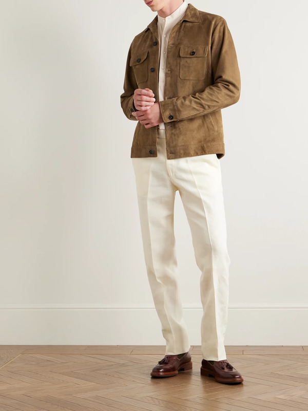  Sid Mashburn - Suede Overshirt - Men - Brown - Xl 