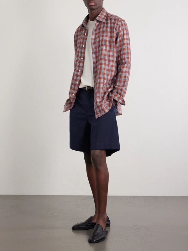 Slowear - Checked Linen Shirt - Men - Red - Eu 38 