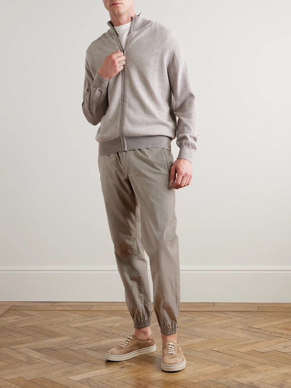  Slowear - Teknosartorial Slim-fit Tapered Cotton-blend Poplin Drawstring Trousers - Men - Neutrals - It 52 