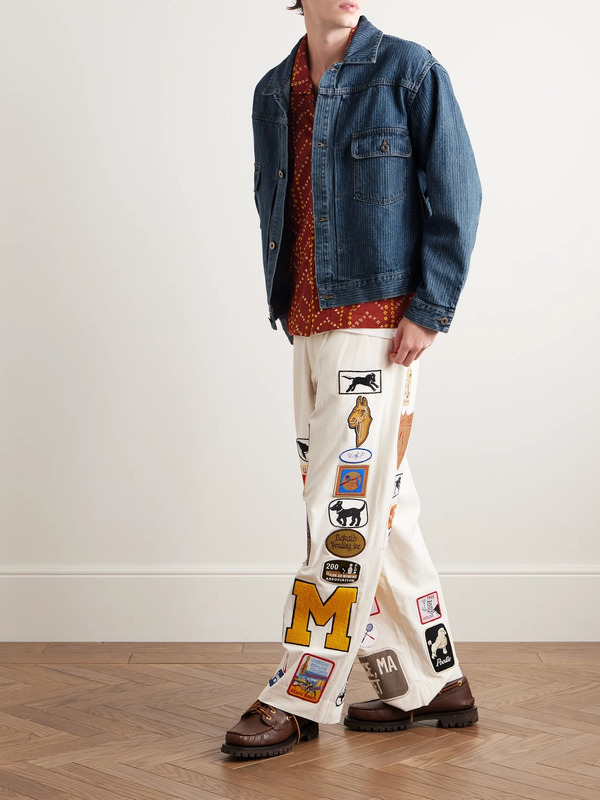  Small Talk - Striped Denim-jacquard Trucker Jacket - Men - Blue - L 