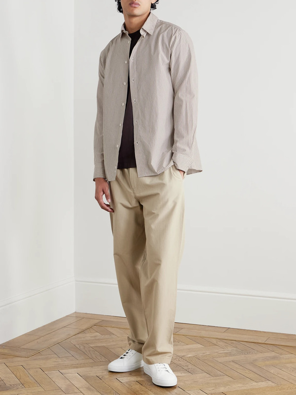  Ssam - Striped Cotton Shirt - Men - Brown - S 