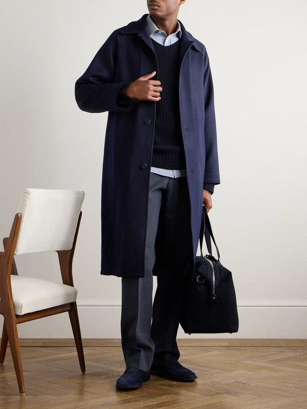  Stòffa - Brushed-cashmere Trench Coat - Men - Blue - It 48 