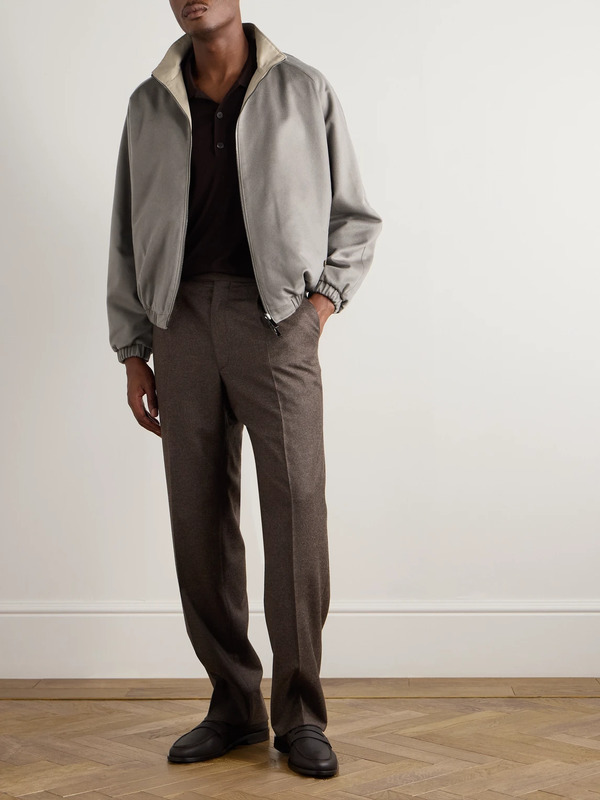  Stòffa - Reversible Brushed-cashmere Bomber Jacket - Men - Gray - It 48 