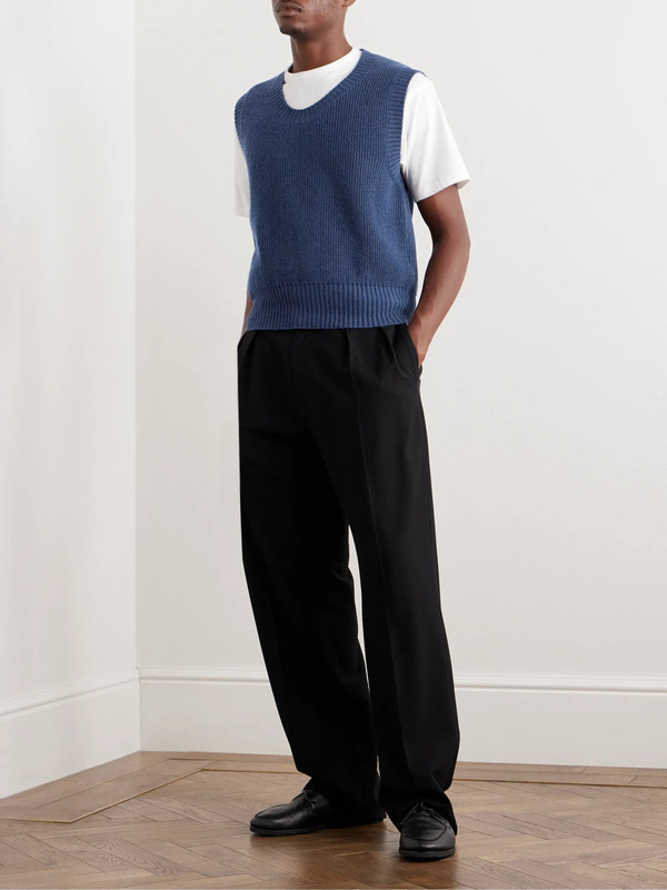  Stòffa - Ribbed Cashmere Sweater Vest - Men - Blue - It 46 