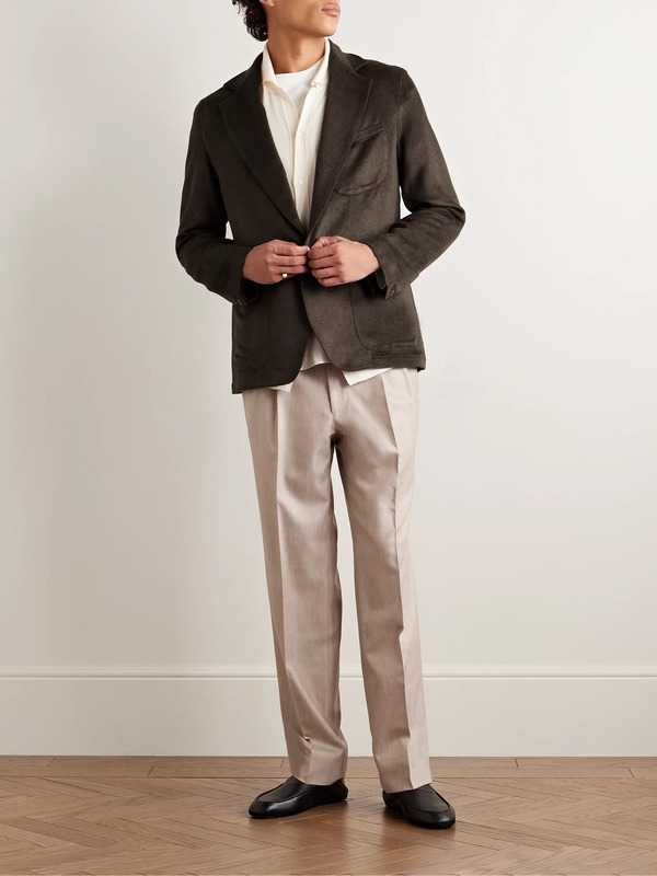  Stòffa - Unstructured Brushed-silk Blazer - Men - Brown - It 48 