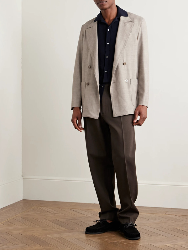  Stòffa - Unstructured Double-breasted Wool Suit Jacket - Men - Brown - It 46 