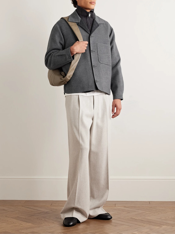  Stòffa - Wave Brushed Double-faced Merino Wool Overshirt - Men - Gray - It 48 