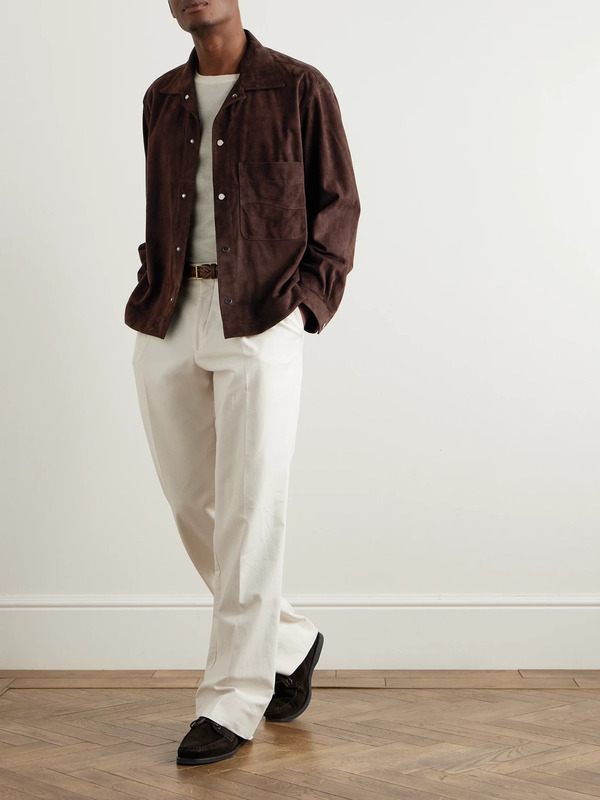  Stòffa - Wave Suede Overshirt - Men - Brown - It 50 