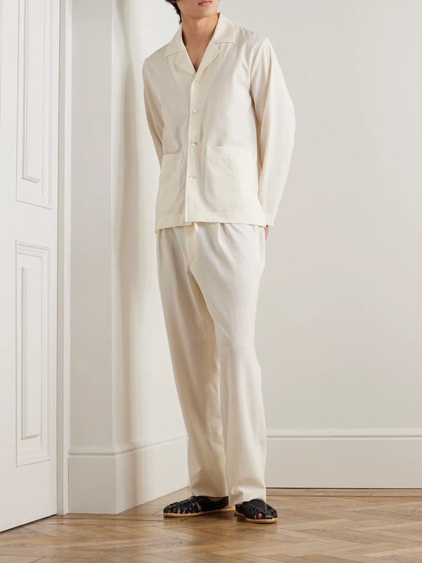  Stòffa - Wool-seersucker Overshirt - Men - Neutrals - It 48 