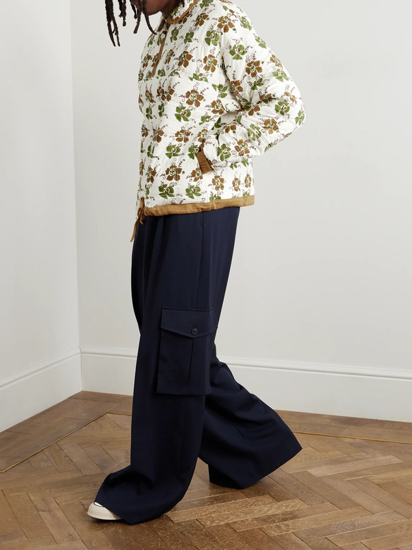  Story Mfg. - Mineral Floral-print Quilted Organic Cotton-poplin Half-zip Sweatshirt - Men - Green - S 