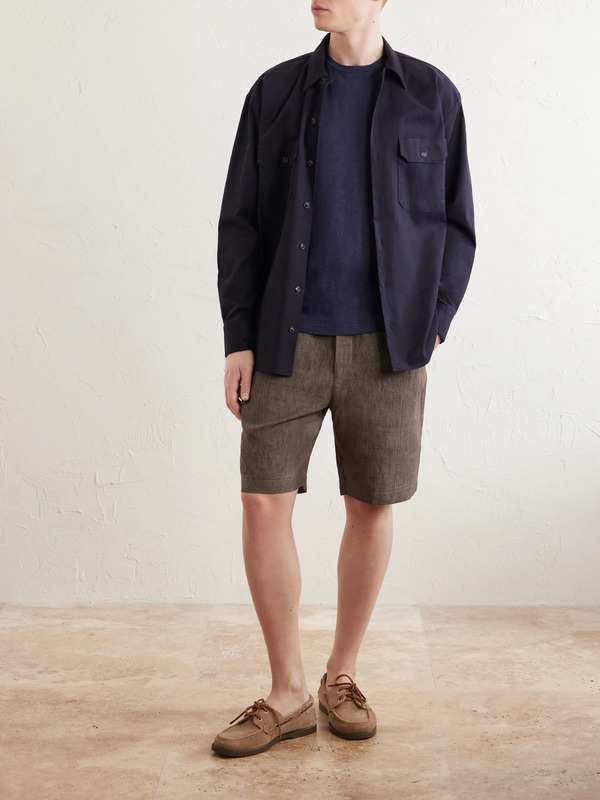  Sunspel - Straight-leg Linen Shorts - Men - Brown - S 