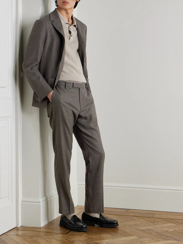  Sunspel - Textured Wool-blend Suit Jacket - Men - Brown - Uk/us 38 