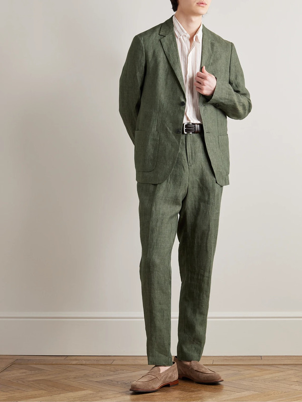  Sunspel - Unstructured Linen Suit Jacket - Men - Green - Xl 