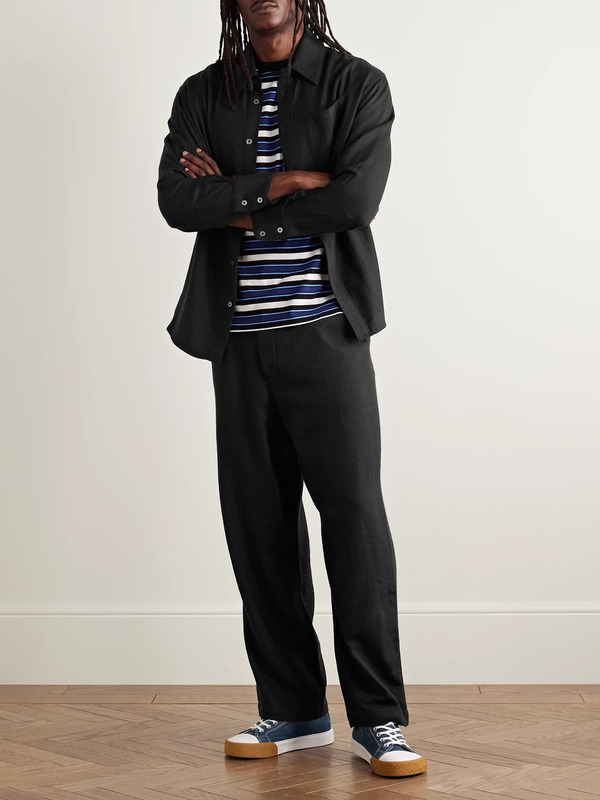  The Elder Statesman - Norm Straight-leg Wool And Cashmere-blend Twill Trousers - Men - Black - Uk/us 32 